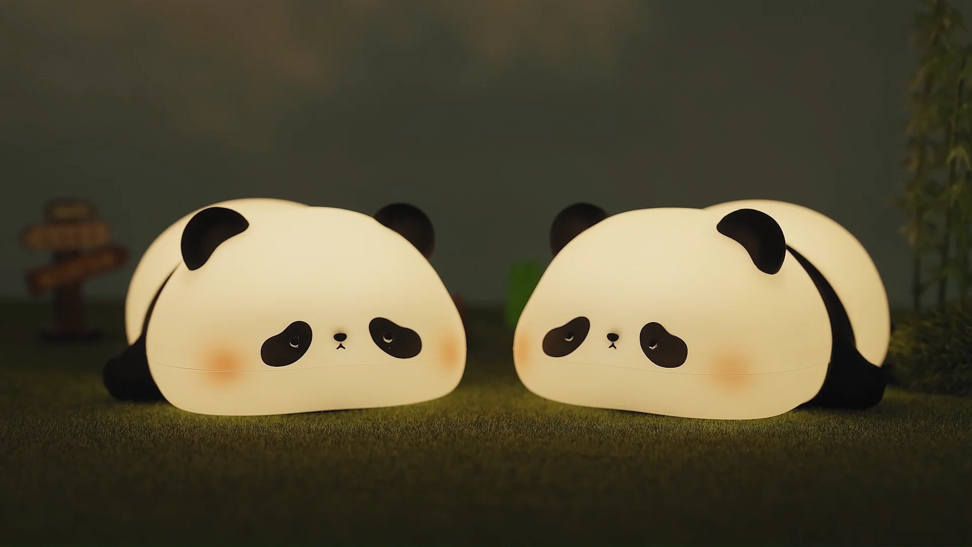 Silicone Panda Lamp Mah Sensitive Tap Control Warm White Breathing