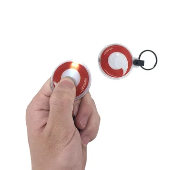 Custom Logo Printed Promotional Acrylic LED Light Keyring Torch Keychain Sublimation Key Chain Plastic Key Ring