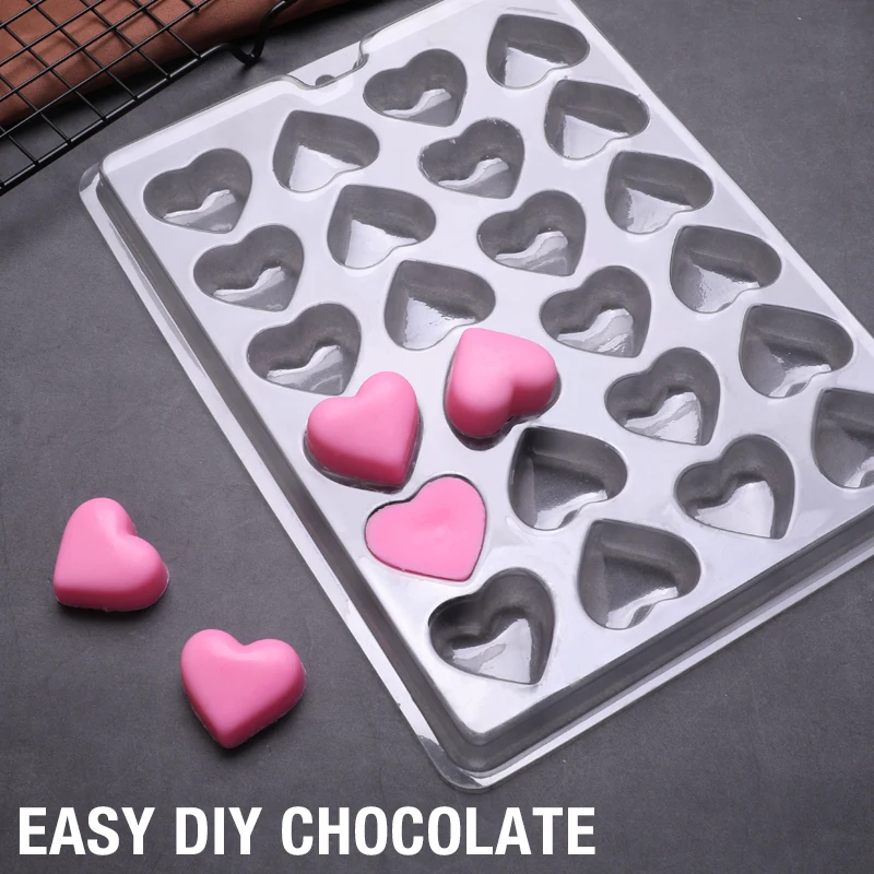 4pcs/ Set Chocolate Tools 100% PET Flower Square Heart Claw Shape Chocolate Mold