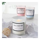 Personalized Candles 50g Home Decoration Personalized Luxury Sliver Label Transparent Glass Jar Scented Soy Wax Candles