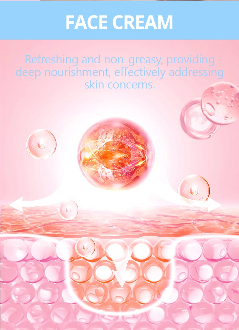 Natural Rose Facial Cream With Hyaluronic Acid Reduce Wrinkles Moisturizing Face Skin Care Firming and Tightening Face Cream