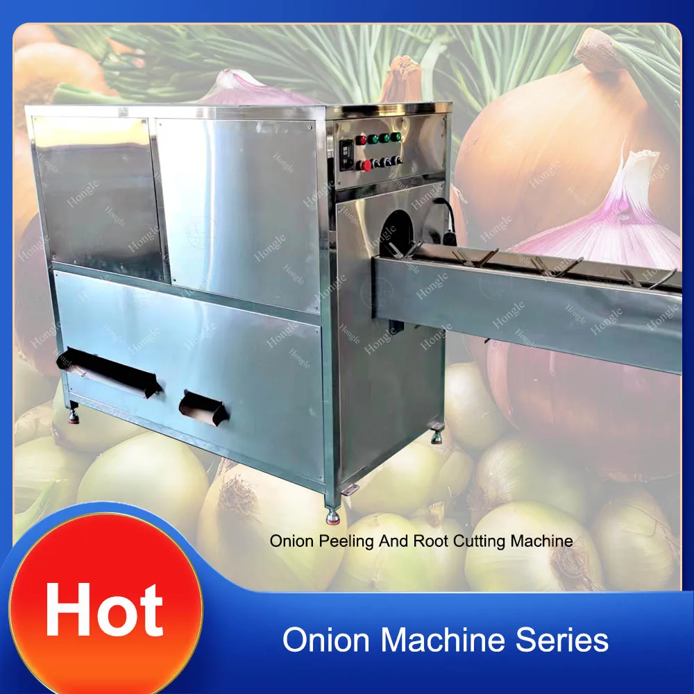 Commercial Onion Head Root Cutter Onion Peeling And Cutting Machine details