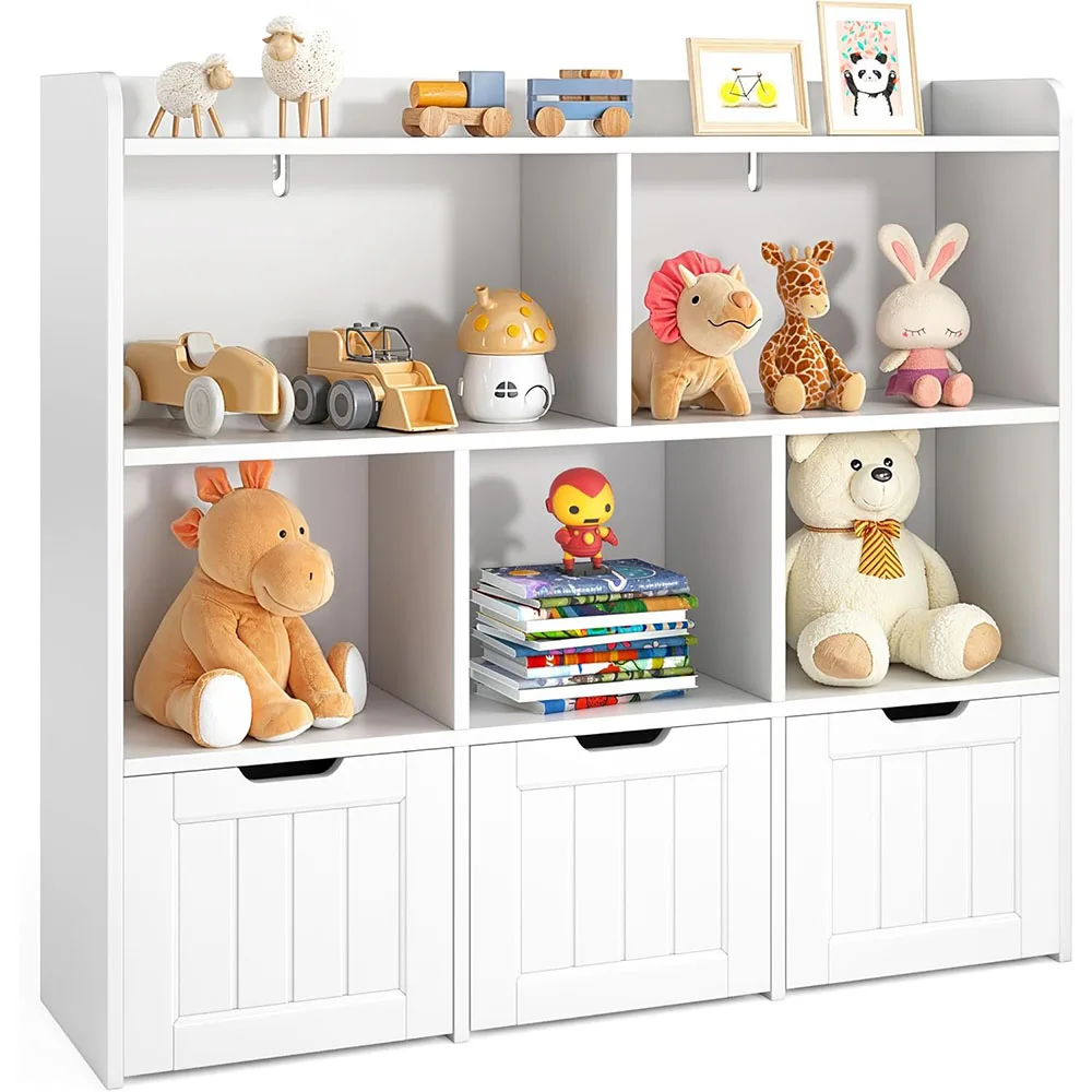 product contemporary 3 movable drawers and 6 open modern kids cabinet for the kids room-7