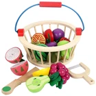 Toys Food Hot Selling Kid's Wooden Kitchen Toys Fruit Vegetable Bread Miniature Food Cutting Toys