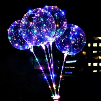 Hot Sale Bobo Balloon 18/20/24/32 Inches Light LED Party Balloon with Sticker For Party Decoration