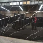 Tile Tile Marble Honed Surface Chinese Natural Stone Matt Nero Black Marquina Marble Slab Tile