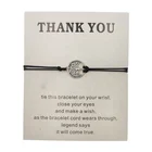Black Bracelet European Creative Thank You Black String Bracelet Men's Bracelet Women's Bracelet