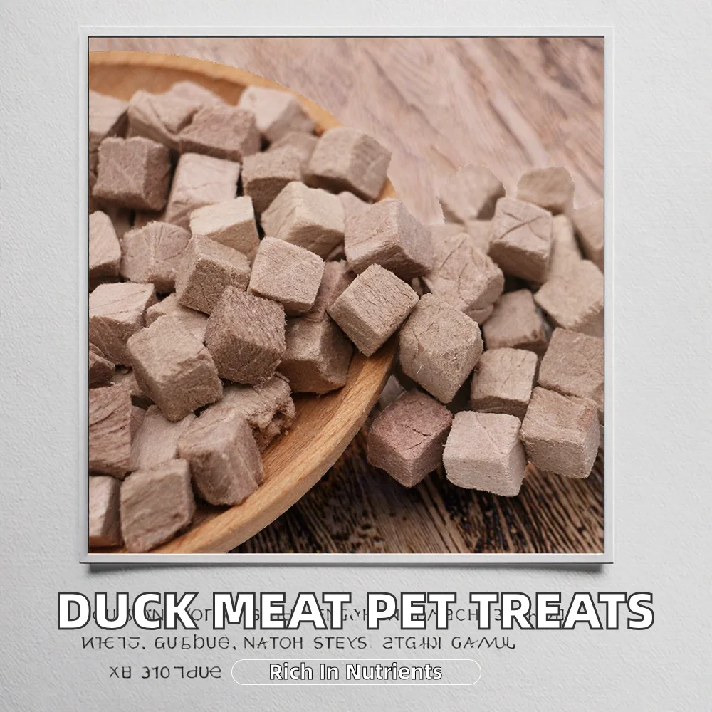 OEM ODM Factory Wholesale Eco-friendly High-protein Freeze Dried Duck Meat Cube Premium PET FOOD manufacture