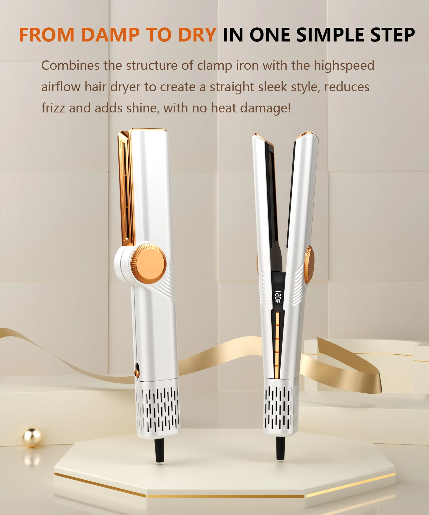 OEM Custom Brand Hot Sale Pink Multistyler Wet and Dry Negative Ion Airstyler Airflow Blower Hair Straightener Styling factory