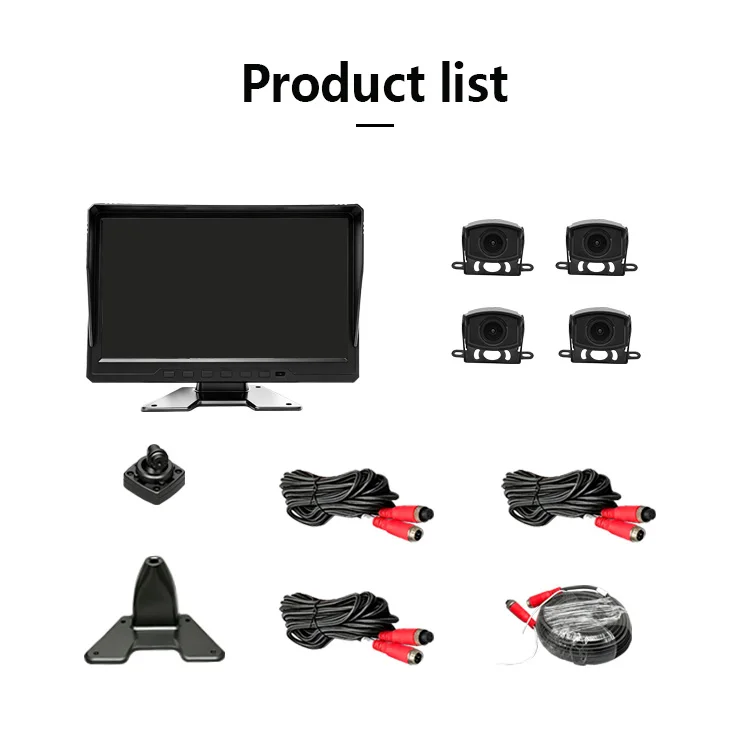 product wemaer 4 channel camera system 101 inch touch screen with reversing parking line for construction machinery truck loader crane-8