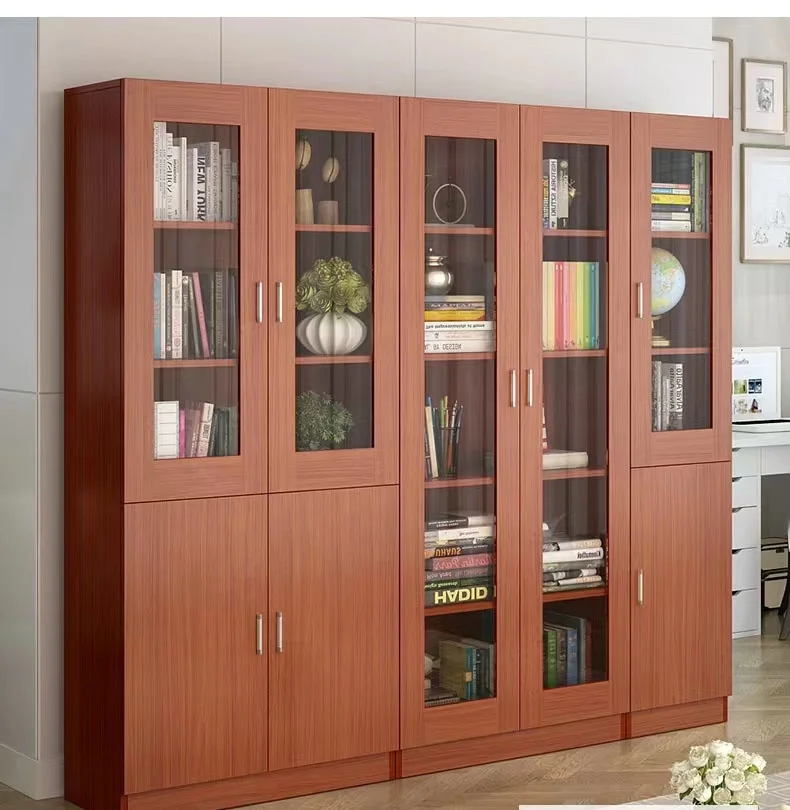 Modern glass bookcase bookshelf fine free combination File cabinet Office bookcase storage ark