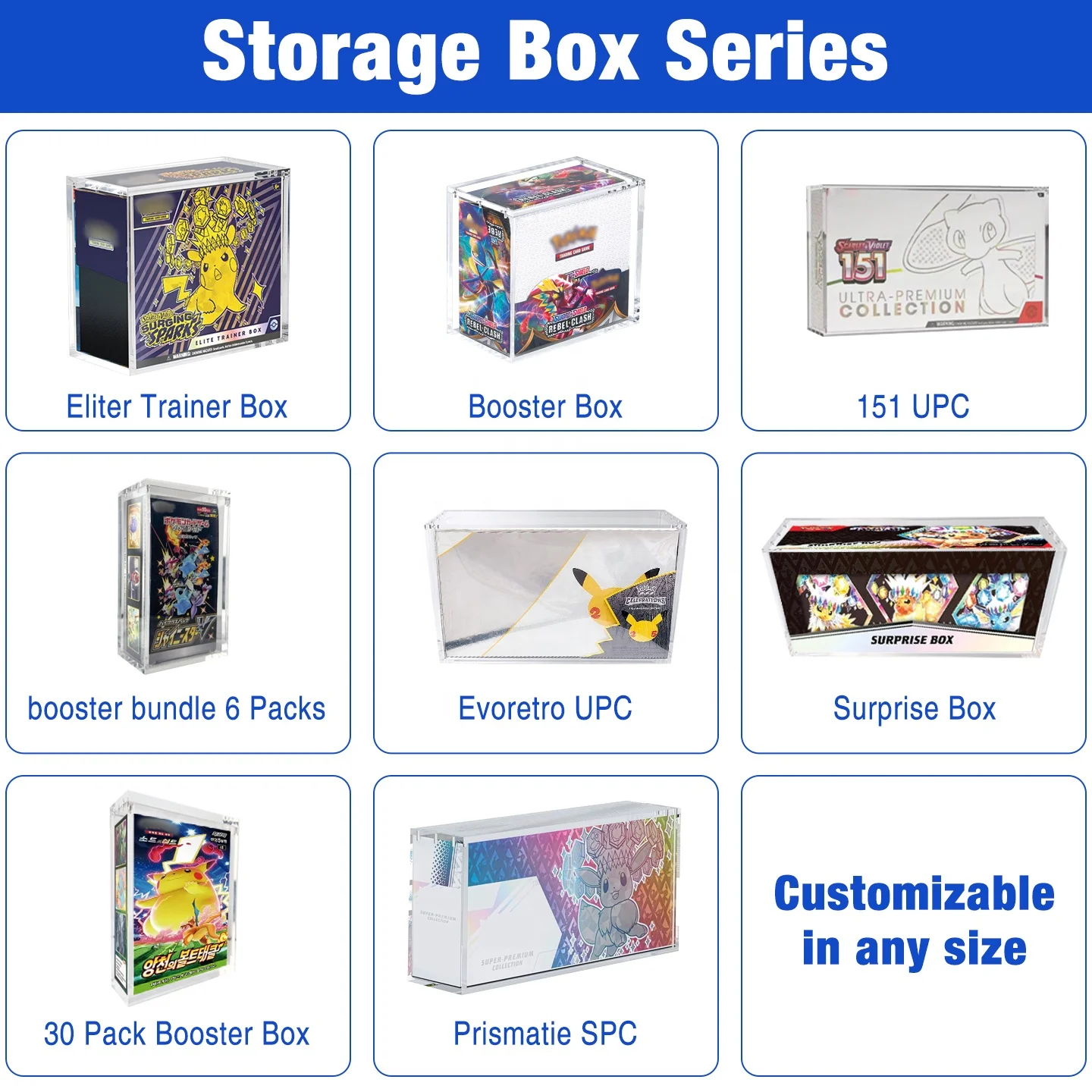 product strong magnet acrylic ultra premium collection charizard upc boxes poke etb booster box acrylic charizard upc display box-9