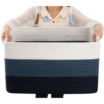 Factory price cotton rope woven storage basket