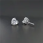 Diamond DEF Color VVS 2.0 CT Sterling Silver 925 Heart Cut Stud Moissanite Earrings Diamond