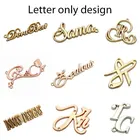 Custom Metal Labels Metal Zinc Alloy 2 Hole Engraved Brand Logo Custom Metal Tags Plates Labels For Shoes