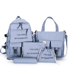 High School New Popular Students Waterproof 4in1 Set Book Backpack Set Primary High School Bags Sets