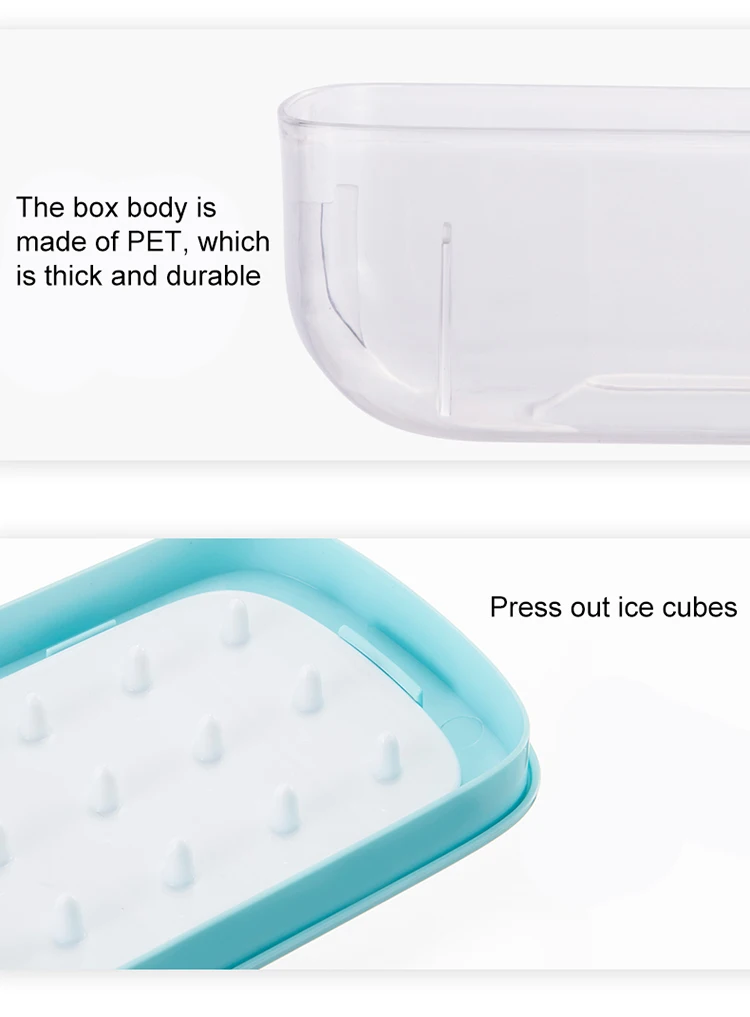 Online Newest Products Clean Silicone Ice Tray One-Click Demold 24 Cavity Ice Cube Mold With Storage Box