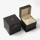 Box Watch High Quality Luxury Black Rigid Paper Box With PU Leather Pillow Watch Box