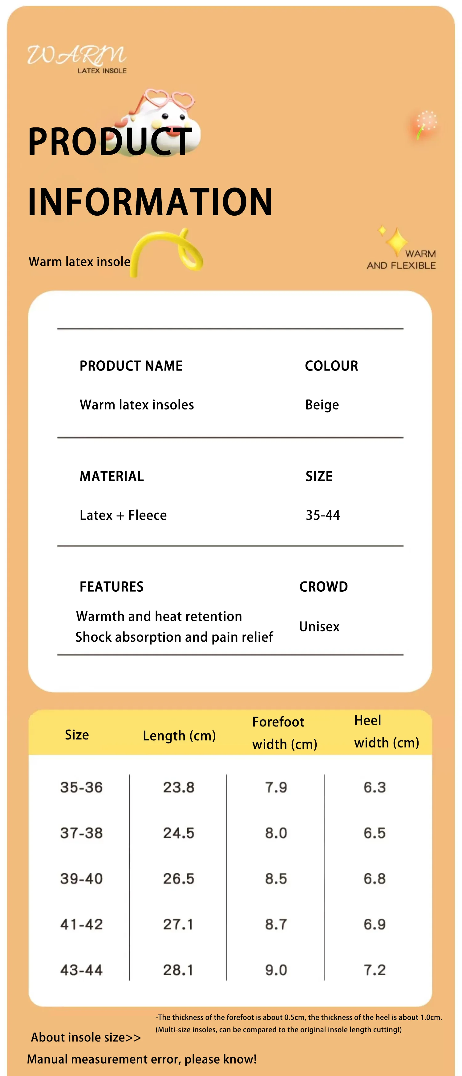 Winter Plush Latex Insoles for Snow Boots, Odor Prevention & Soft Thermal Comfort Winter Plush Latex Insoles for Snow Boots, Odor Prevention & Soft Thermal Comfort