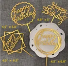 Gold Hot Sale 5 Pieces Gold Acrylic Cake Decoration Supplies Cake Tool Happy Birthday Cake Topper