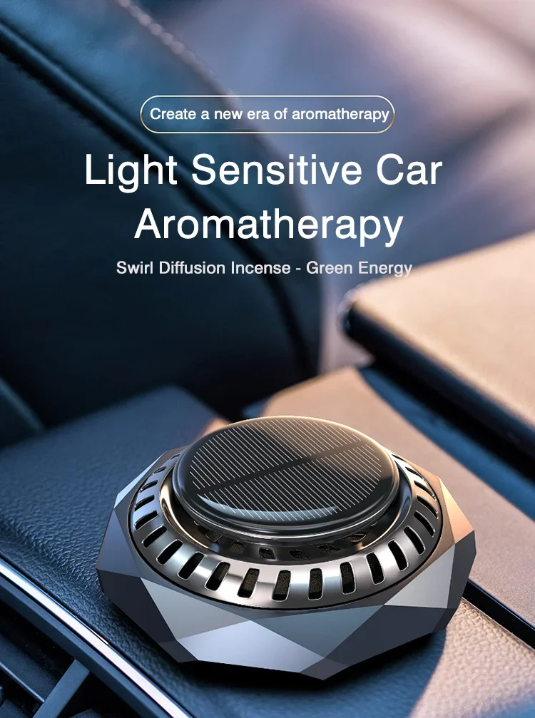 Air Freshener Solar Energy Rotating Cologne Car Aromatherapy Diffuser