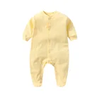 Baby Infant Baby Boys Girls Newborn Solid Color Cotton Linen Romper Jumpsuit Long Sleeve Baby Girls' Rompers