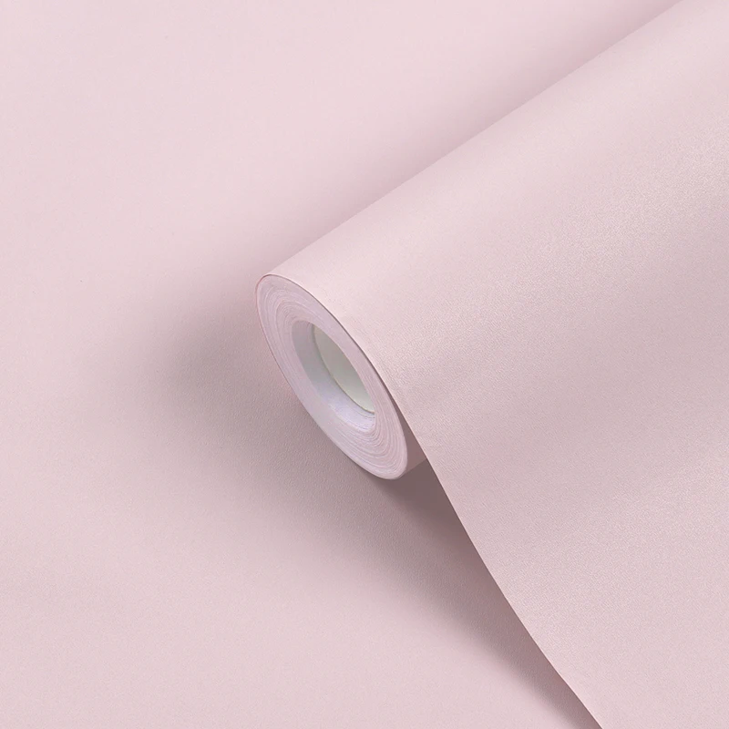 Embossed Simple Pink Plain Solid Color Waterproof Wallpaper Roll Sticker  For Home Decor Pvc Self Adhesive Korea Wallpaper - Buy Pvc Embossed  Wallpaper,Pvc Self Adhesive Korea Wallpaper,Pvc Self Adhesive Wallpaper  Roll Product