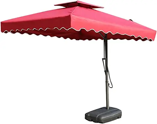 Outdoor Furniture Garden Double Canopy Umbrella Cantilever Large Parasol 3.5m Patio Parasol Economic Umbrellas For the rain