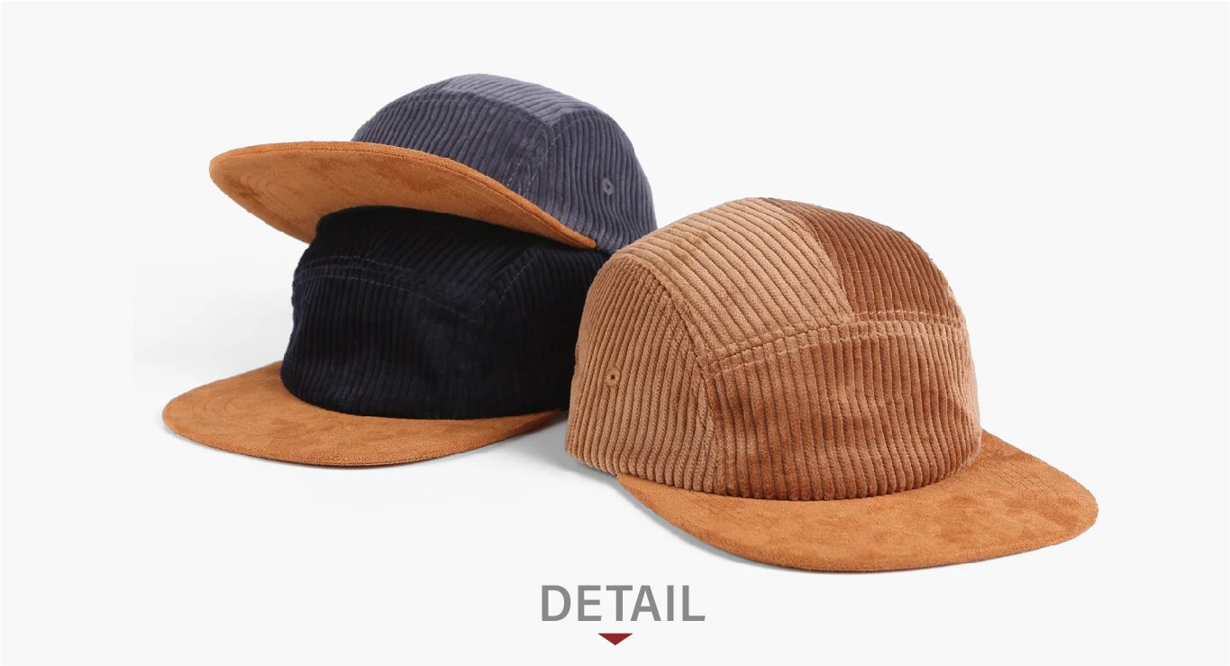 Good quality corduroy camping hat custom logo unisex fashion outdoor suede flat bill camper hat Good quality corduroy camping hat custom logo unisex fashion outdoor suede flat bill camper hat