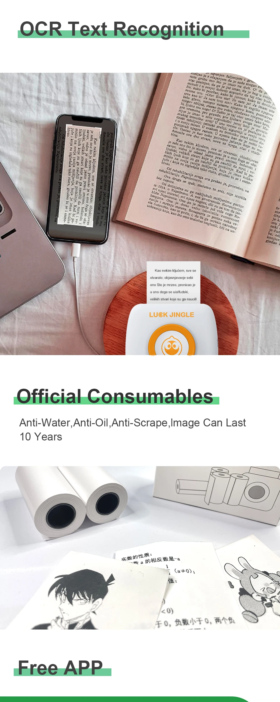 Mini Pocket Green Label Sticker Printer Machine Water Bottle Label Printer Mini Adhesive Label Printer manufacture