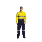 Factory Supply Customized Logo Hi Vis 2 Piece Cotton Drill Australian Mining Workwear