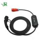 JERI 11kw 3 Phase Type 2 Electric Vehicle Cable Charging Station Car 8A - 16A Adjustable Portable Ev Charger