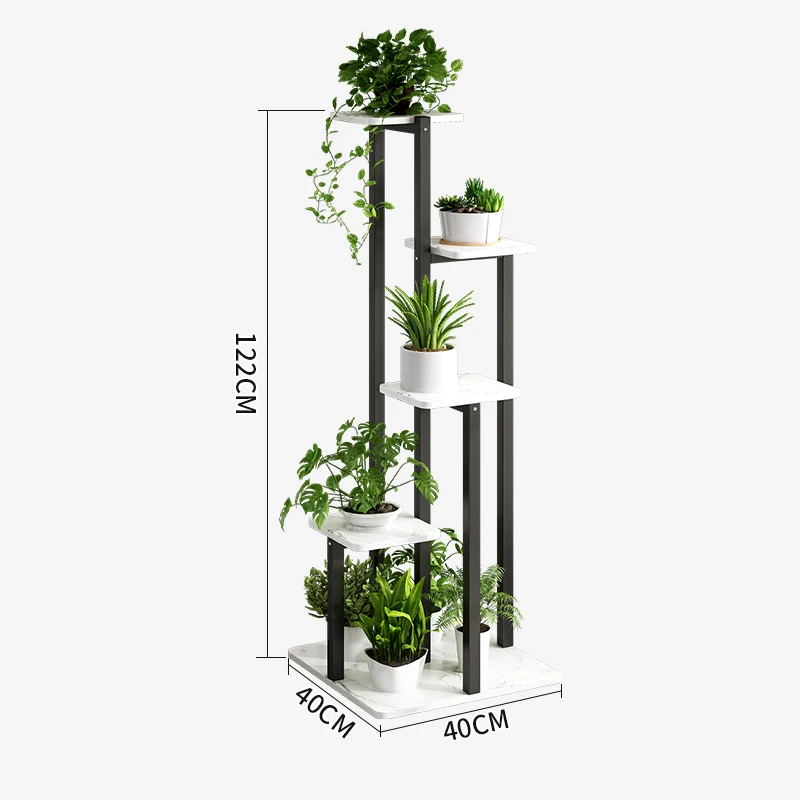 Modern indoor outdoor multi-layer floor-standing metal frame decorative flower stand