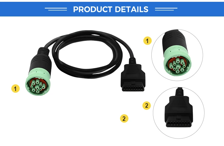 product factory black bod2 obd j1939 can bus cable sae j 1939 eld cable-3