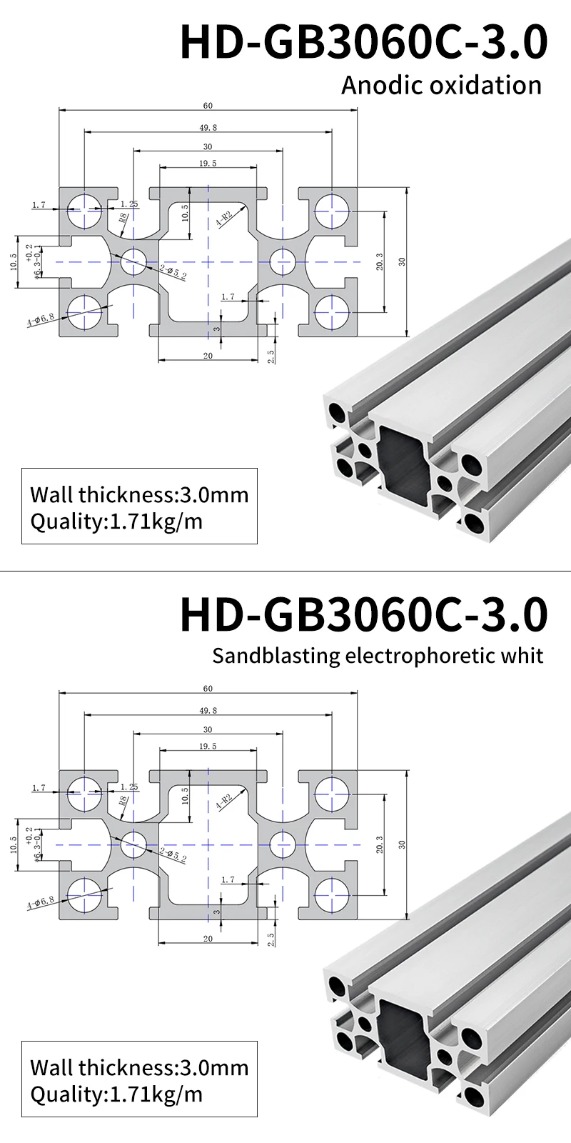 3060 Industrial Extruded Aluminum Profile Aluminum Alloy Profile Assembly Line Workbench 30603.0 Thick manufacture