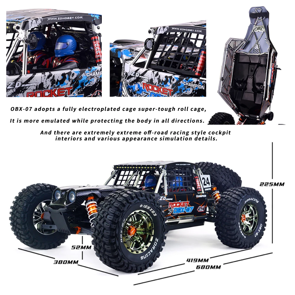 ZD Racing 1/7 DBX-07 RTR Version 4WD Desert Buggy RC Car