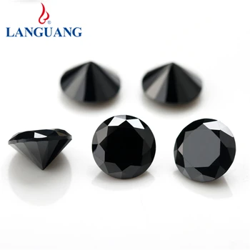 LanGuang 100pcs/pack Black AAAAA Loose Professional In Supply CZ Diamond Gem Stones Synthetic Cubic Zirconia