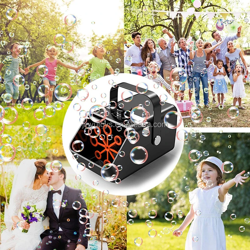 Indoor & Outdoor Party Wedding Electronic Bubble Machine Automatic Bubble Blower Portable Bubble Maker