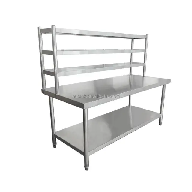 Eusink Factory Wholesale Price Heavy Duty Commercial Kitchen Stainless Steel Work Table With top Shelf