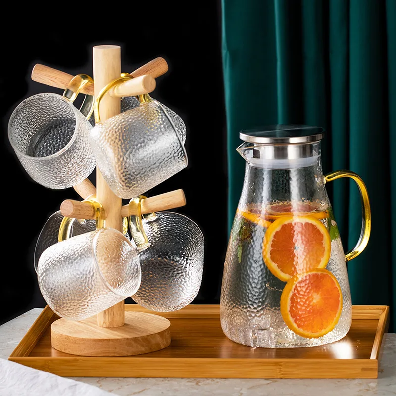 Hot selling Glass Tea Set Kettle And Cup Coffee Teapot Milk Cups Tea Set