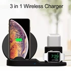 Apple Hoya 3 In 1 15W Wireless Portable Phone Chargers Station Pad For Iphone For Airpods For Apple Iwatch