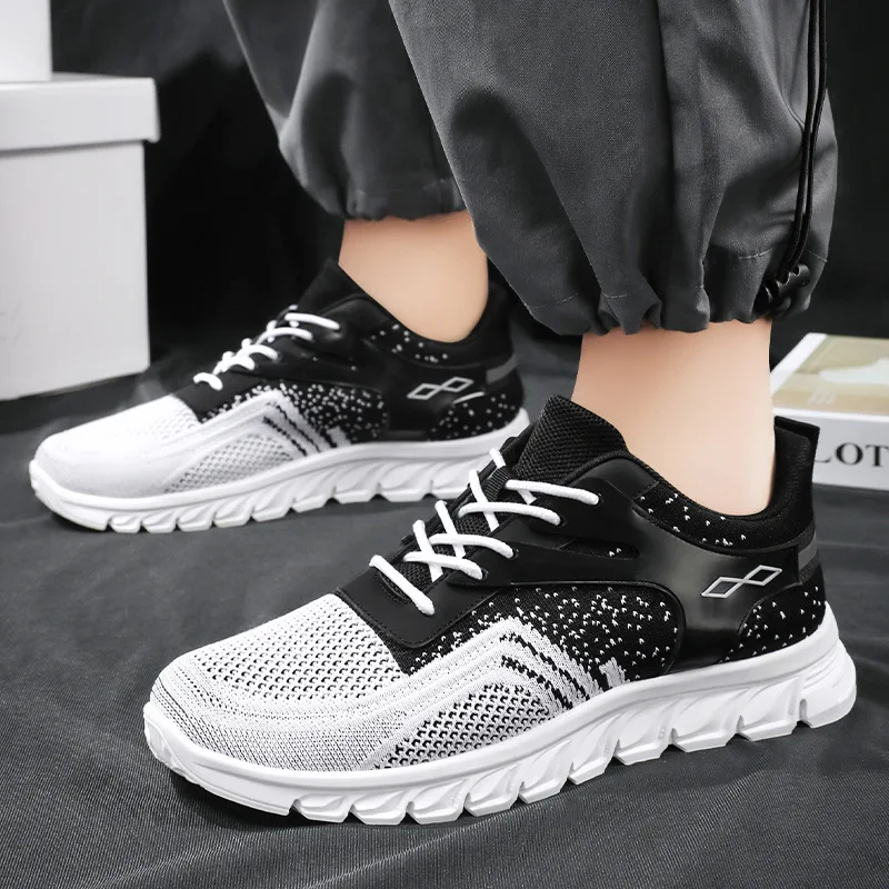 2024 Spring And Summer New Flying Woven Men's Shoes Korean Version Of The Trend Casual Breathable Mesh Sneakers For Men