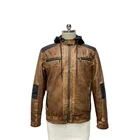 Wear Leather High Quality Fashion Casual Men's Wear PU Coat Leather Motorcycle Hoodie Jacket