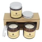 Brown Gift Luxury Handmade Craft Decoration Amber Brown Glass Jar Natural Fragrance Candles Gift Set