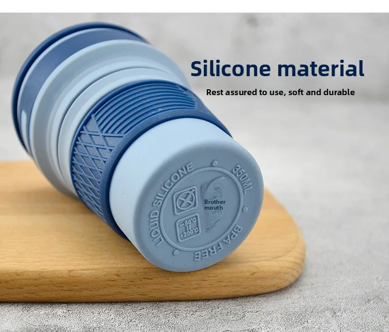Portable Travel Foldable Silicone Coffee Cup for Outdoor Use for Milk Tea or Any Drink manufacture