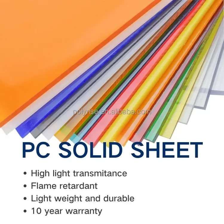 Polycarbonate Solid 10 Mm Polycarbonate Roofing Sheet Clear Uv