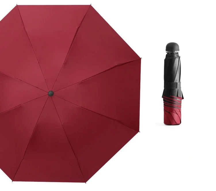 Multi Color OEM Logo UV protect 3 Folding Portable Umbrella