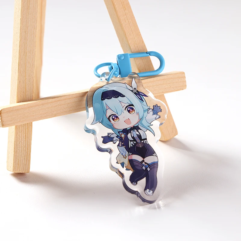 Create Your Own Acrylic Charms Cute Double Side Print Custom Clear Glitter Epoxy Acrylic Keychain supplier