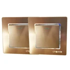 Electrical Wall Switch CTORCH 86*86Mm Luxury Brass 1 Gang 2 Way Home Electrical Wall Switch