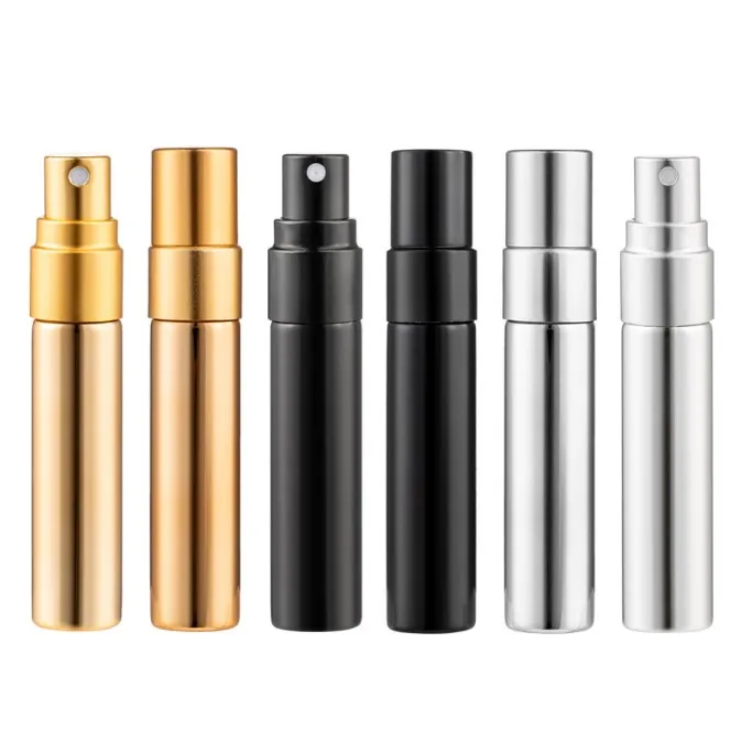 product 3ml 5ml 10ml wholesale cylinder electroplated gold silver spray atomizer bottle glass perfume bottle with uv plated cap-29